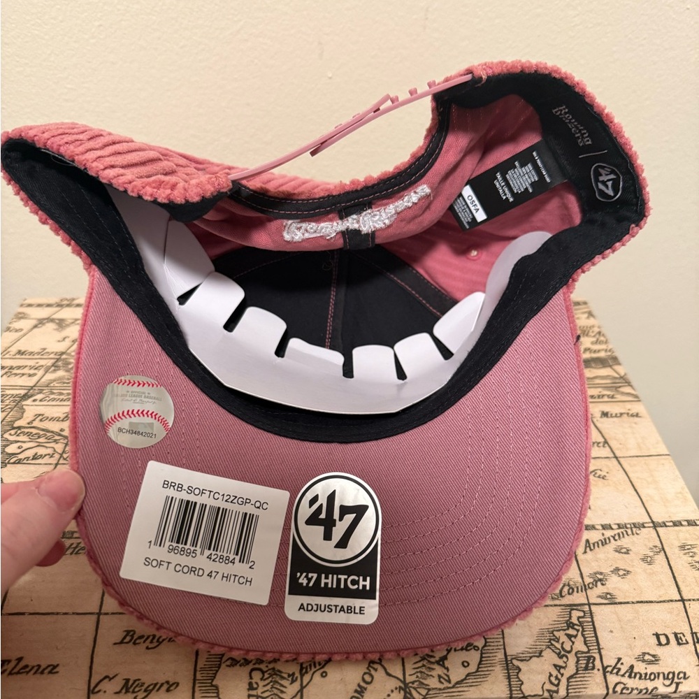 Unisex ‘47 x Rowing Blazers LA Dodgers Pink Corduroy snap back hat - Picture 4 of 4